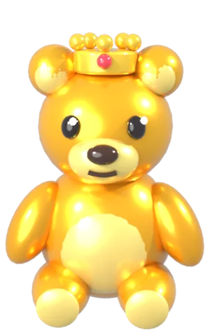 Golden teddy with a crown